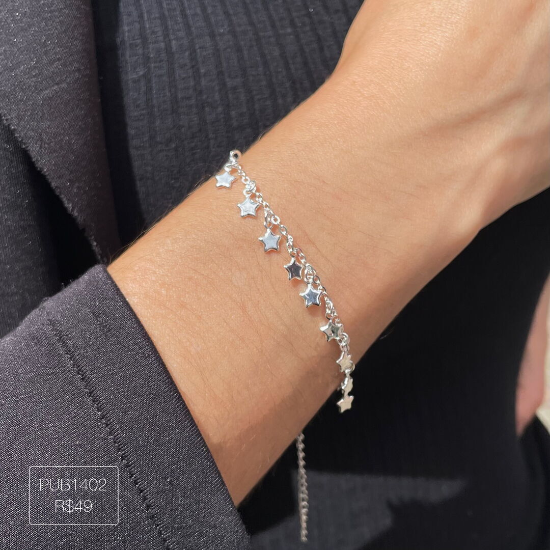 Pulseira de Estrelinhas Prateada